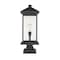 Z-Lite Portland 1 Light Outdoor Pier Mounted Fixture, Black & Clear Beveled 531PHBXLS-SQPM-BK - alternate 1
